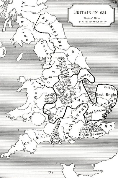 Britain In 634 The Northumbrian Ki Canvas Wall Art English School