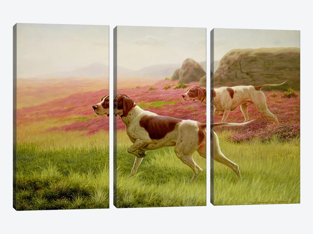 Pointers in a Landscape, 19th century 3-piece Canvas Art