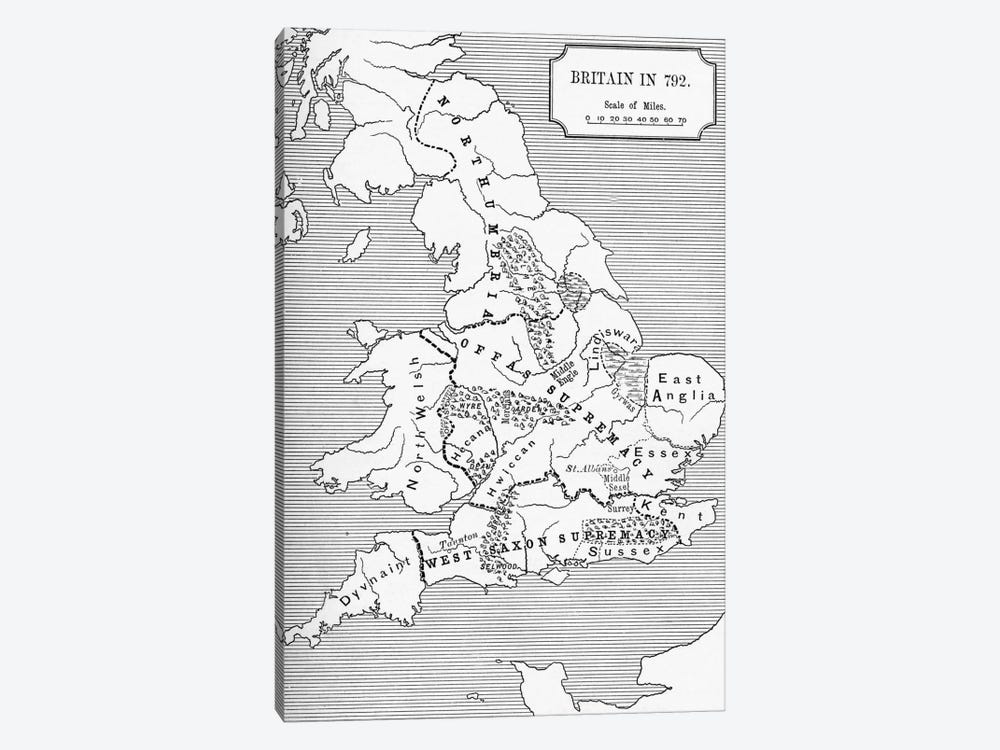 Britain In 792, The Three Kingdoms 685 To 828, A Short History of the English People by English School 1-piece Canvas Wall Art