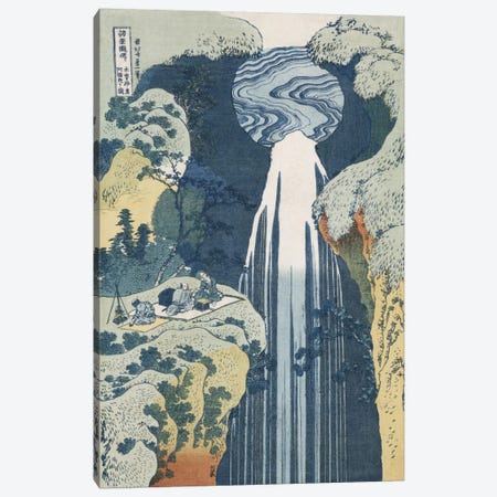 Amida Waterfall on the Kiso Highway, from the series 'A Journey to the Waterfalls of all the Provinces'  Canvas Print #BMN5340} by Katsushika Hokusai Canvas Artwork