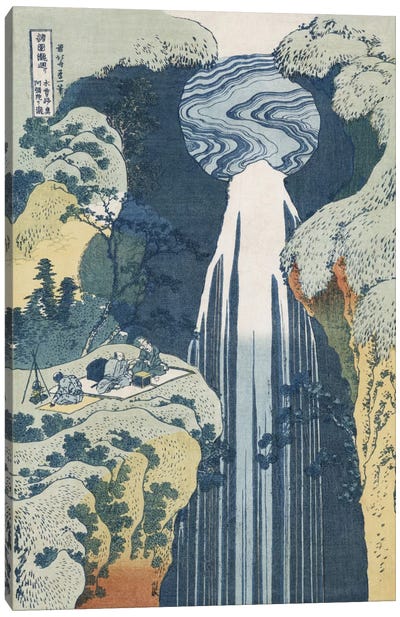Amida Waterfall on the Kiso Highway, from the series 'A Journey to the Waterfalls of all the Provinces'  Canvas Art Print - Japanese Fine Art (Ukiyo-e)
