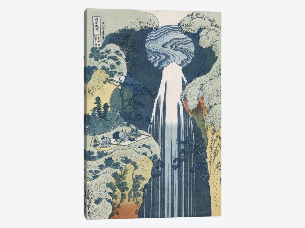 Amida Waterfall on the Kiso Highway, from the series 'A Journey to the Waterfalls of all the Provinces'  by Katsushika Hokusai 1-piece Canvas Art Print