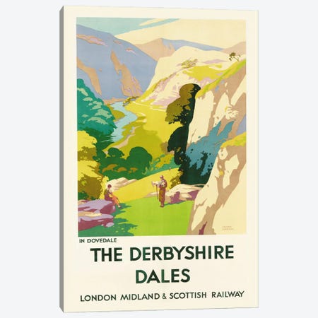 'The Derbyshire Dales', poster advertising London Midland & Scottish Railway  Canvas Print #BMN5341} by Frank Sherwin Canvas Wall Art