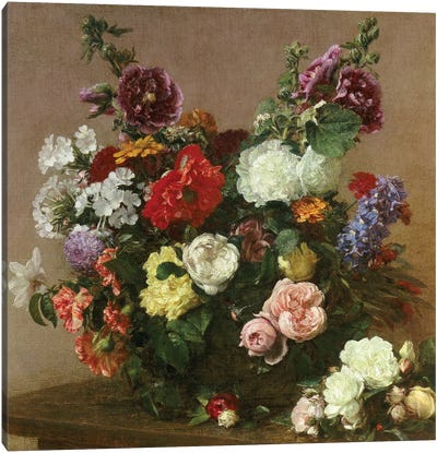 A Bouquet of Mixed Flowers, 1881  Canvas Art Print