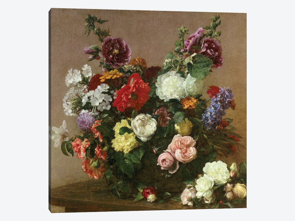 A Bouquet of Mixed Flowers, 1881  by Ignace Henri Jean Theodore Fantin-Latour 1-piece Canvas Print