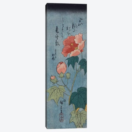 Flowering Poppies, Tanzaku  Canvas Print #BMN5343} by Utagawa Hiroshige Canvas Art
