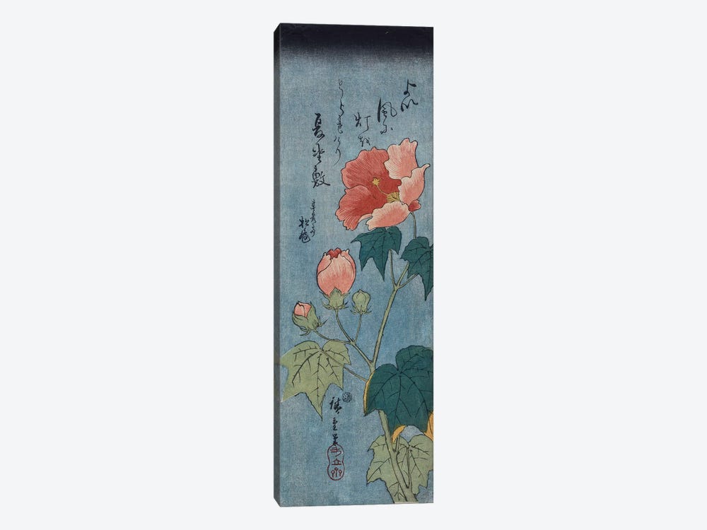 Flowering Poppies, Tanzaku  by Utagawa Hiroshige 1-piece Canvas Art