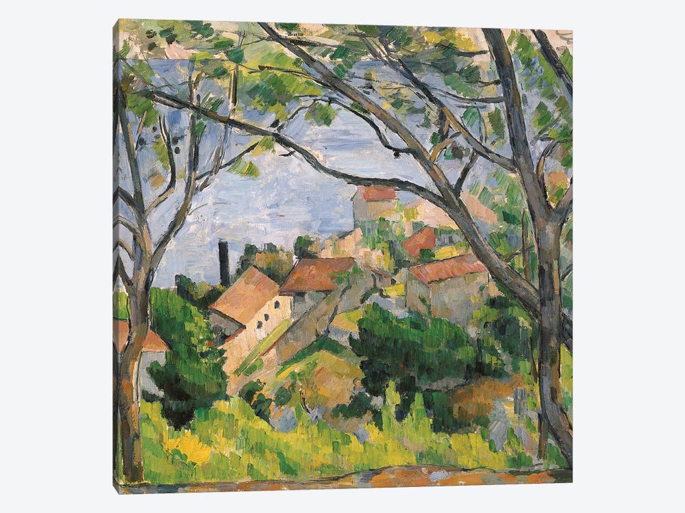 View of L'Estaque Through the Trees, 1879  by Paul Cezanne 1-piece Canvas Print