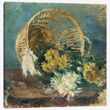 Chrysanthemums (The Overturned Basket), 1885 Canvas Print #BMN5351} by Berthe Morisot Canvas Art Print