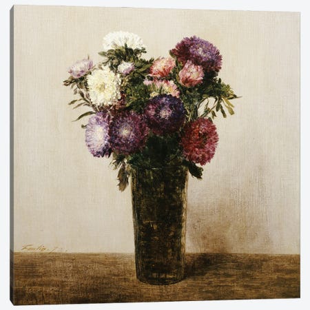 Vase of Flowers, 1872  Canvas Print #BMN5358} by Ignace Henri Jean Theodore Fantin-Latour Art Print