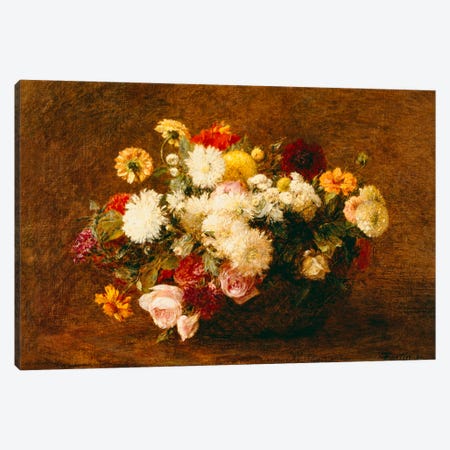 Bouquet of Flowers, 1894  Canvas Print #BMN5362} by Ignace Henri Jean Theodore Fantin-Latour Canvas Wall Art