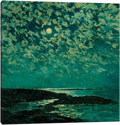 Moonlight, Isle of Shoals, 1892  Canvas Art Print - Childe Hassam