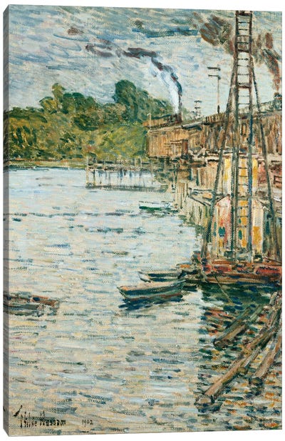 The Mill Pond, Cos Cob, Connecticut, 1902  Canvas Art Print - Childe Hassam