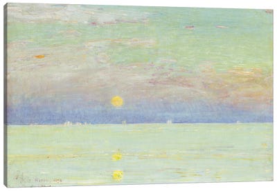 Moonrise at Sunset, Cape Ann, 1892  Canvas Art Print - Childe Hassam