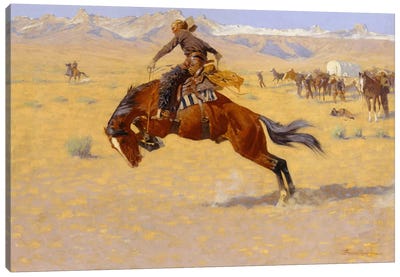 A Cold Morning on the Range, c.1904  Canvas Art Print - Horseback Art