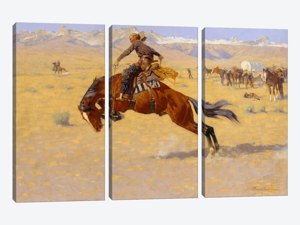 A Cold Morning on the Range, c.1904  by Frederic Remington 3-piece Canvas Print