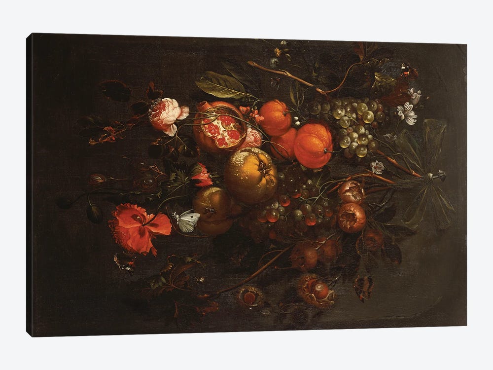 A Bouquet Of Fruit And Flowers Hanging From Cornelis De Heem Icanvas