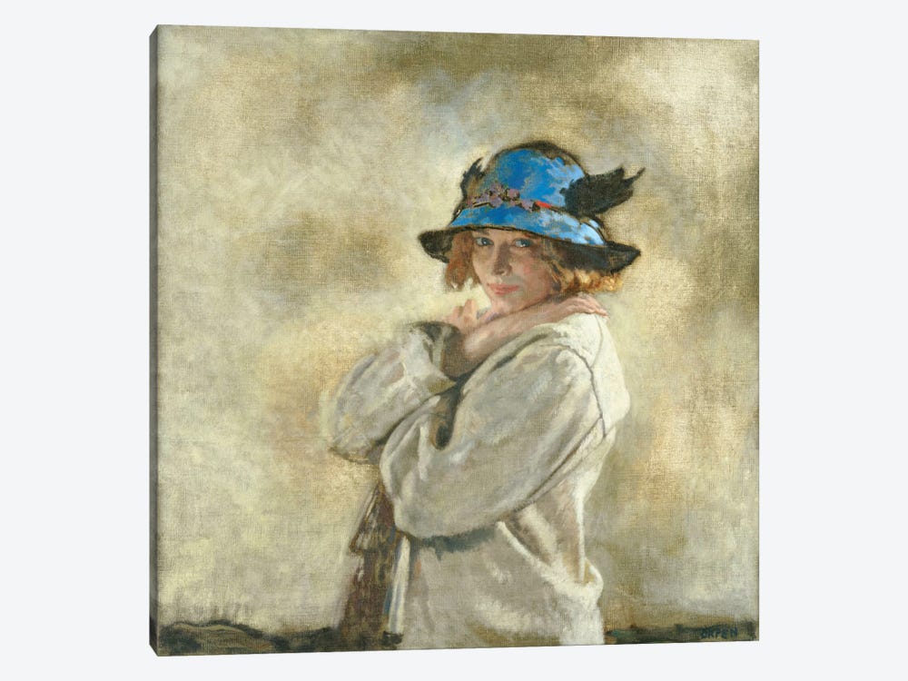 The Blue Hat  by Sir William Orpen 1-piece Canvas Art