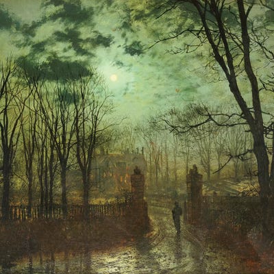 At the Park Gate  by John Atkinson Grimshaw canvas print