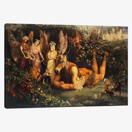 Titania and Bottom, from A Midsummer Night's Dream  Canvas Print #BMN5418} by John Anster Fitzgerald Canvas Wall Art
