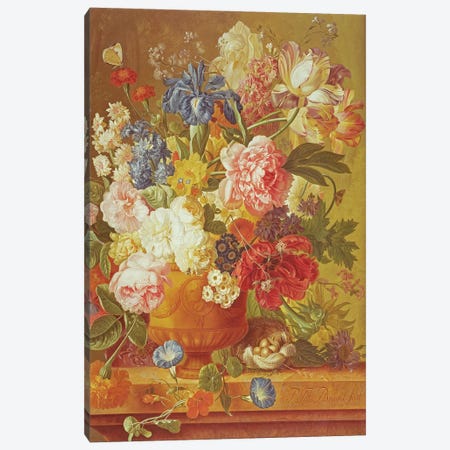 Flowers in a Vase, 1789  Canvas Print #BMN542} by Paul Theodor van Brussel Canvas Art Print