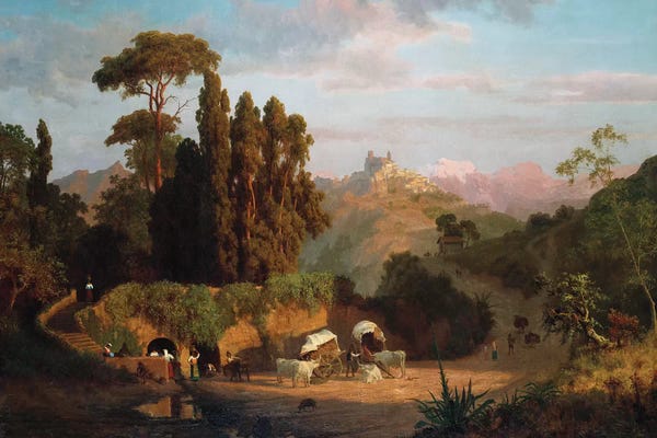 Cypress Trees: Italian Mountains, 1859  by Albert Bierstadt