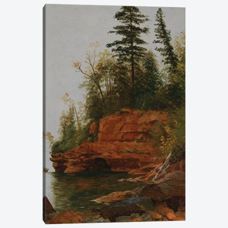 A Rocky Cove  Canvas Print #BMN5435} by Albert Bierstadt Art Print