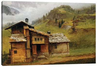 Mountain House  Canvas Art Print - Cabins