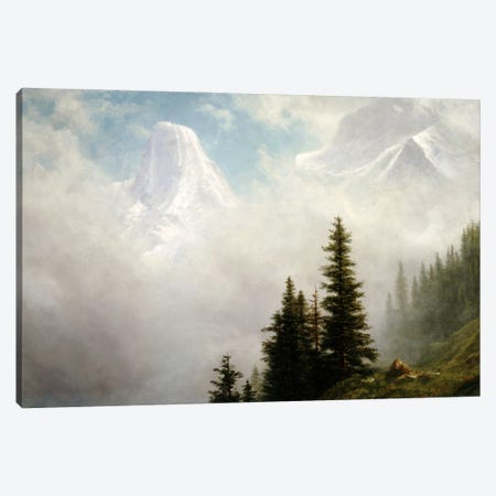 High in the Mountains  Canvas Print #BMN5446} by Albert Bierstadt Canvas Artwork
