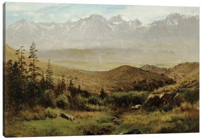 In the Foothills of the Rockies  Canvas Art Print - Albert Bierstadt
