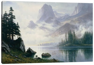 Mountain out of the Mist  Canvas Art Print - Albert Bierstadt