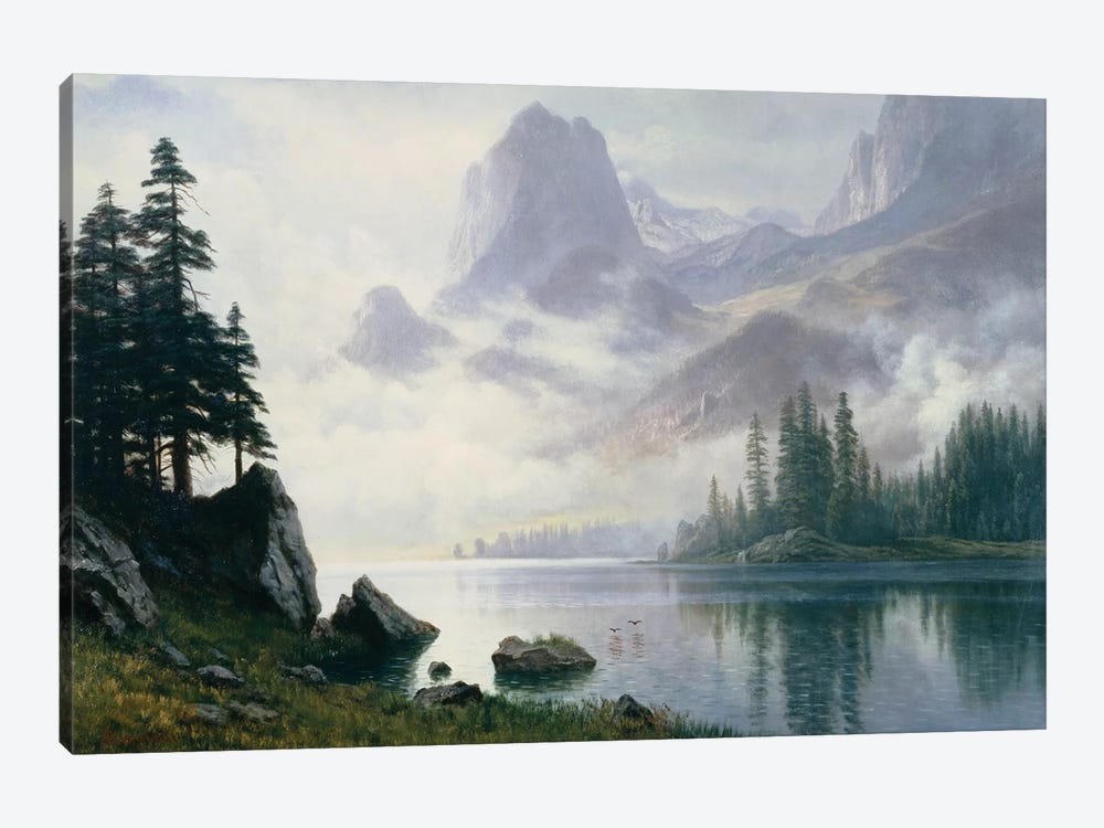 Mountain out of the Mist  by Albert Bierstadt 1-piece Canvas Art