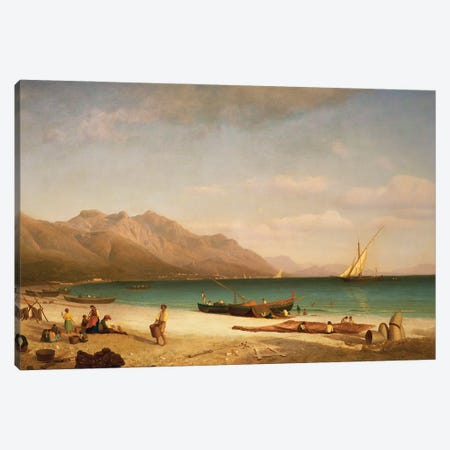 Bay of Salerno, 1858  Canvas Print #BMN5452} by Albert Bierstadt Canvas Art