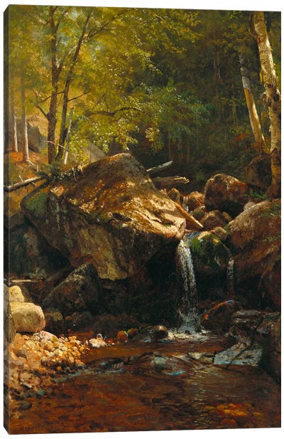 Thompson Cascade, White Mountains  Canvas Art Print - Hudson River School Art