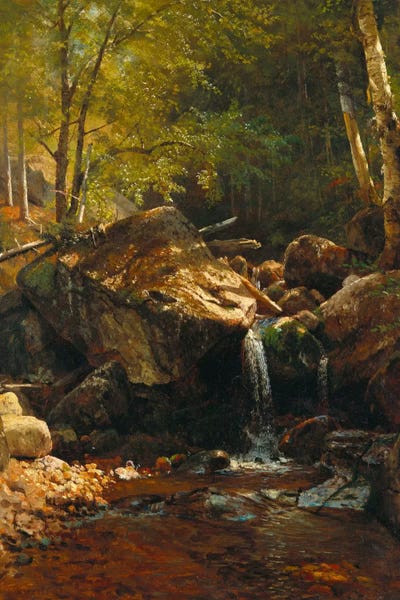 Hudson River School: Thompson Cascade, White Mountains  by Albert Bierstadt