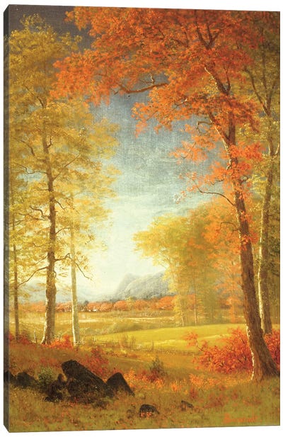 Autumn in America, Oneida County, New York  Canvas Art Print - Albert Bierstadt