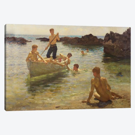 Morning Splendour, 1922  Canvas Print #BMN5473} by Henry Scott Tuke Canvas Wall Art