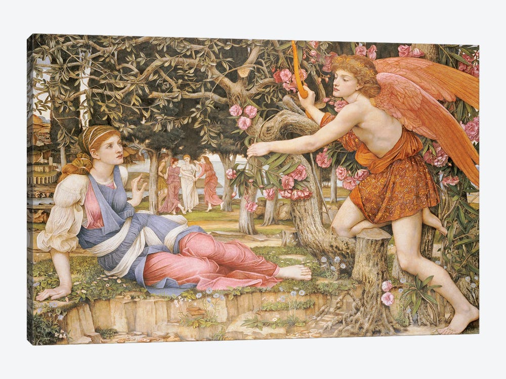 Love and the Maiden, 1877  by John Roddam Spencer Stanhope 1-piece Canvas Art Print