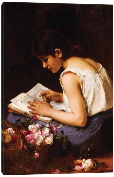 A Girl Reading  Canvas Art Print