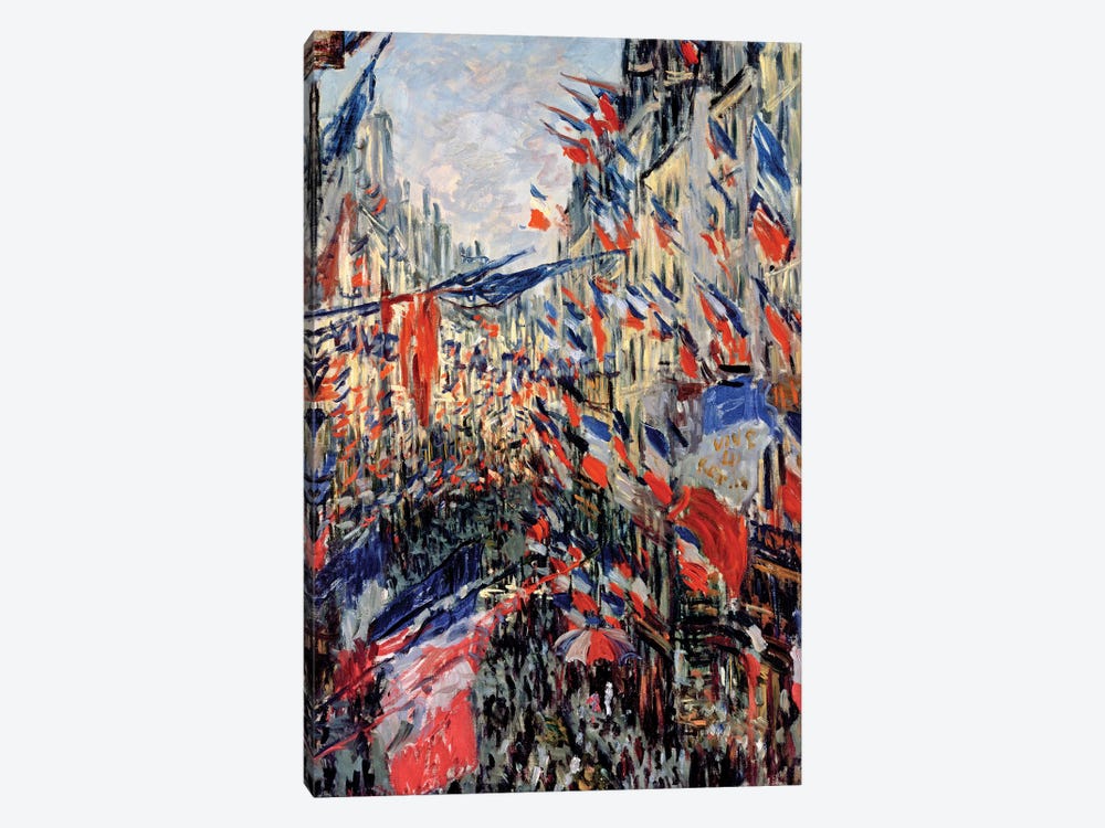 The Rue Saint-Denis, Celebration of June 30, 1878  by Claude Monet 1-piece Canvas Wall Art