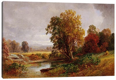 Autumn Landscape, 1882  Canvas Art Print - River, Creek & Stream Art