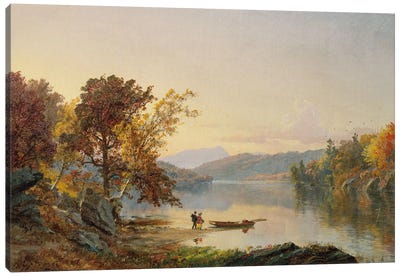 Lake George, 1871  Canvas Art Print - Lake & Ocean Sunrise & Sunset Art