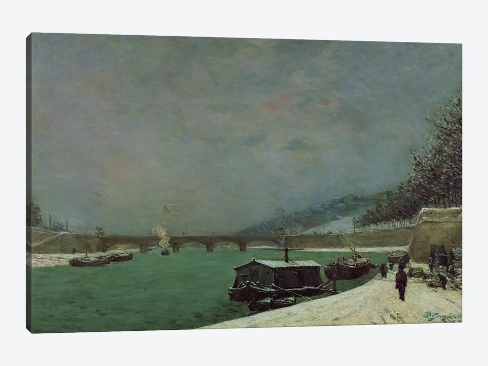 The Seine at the Pont d'Iena, Winter, 1875  1-piece Canvas Art
