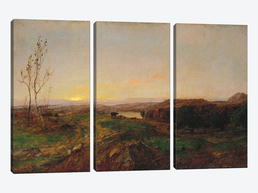 Early Evening Landscape  by Jasper Francis Cropsey 3-piece Canvas Art Print