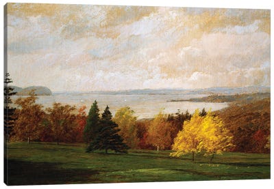 View of the Hudson near Hastings, 1895  Canvas Art Print - Romanticism Art