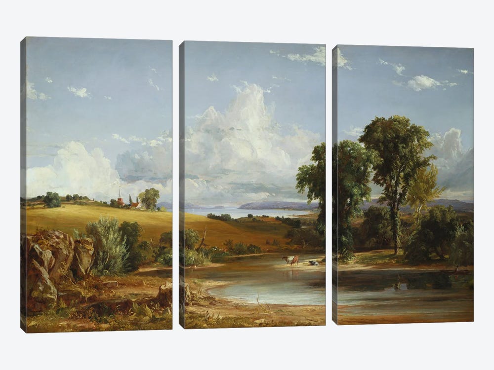 Summer Afternoon on the Hudson, 1852  by Jasper Francis Cropsey 3-piece Canvas Art Print