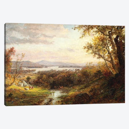 View of the Hudson, 1883  Canvas Print #BMN5508} by Jasper Francis Cropsey Canvas Wall Art