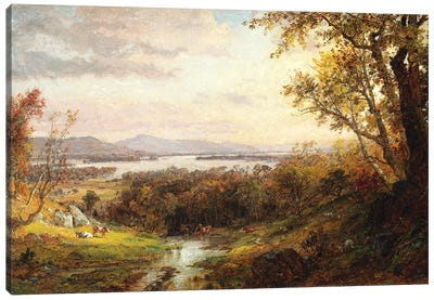 View of the Hudson, 1883  Canvas Art Print - Jasper Francis Cropsey