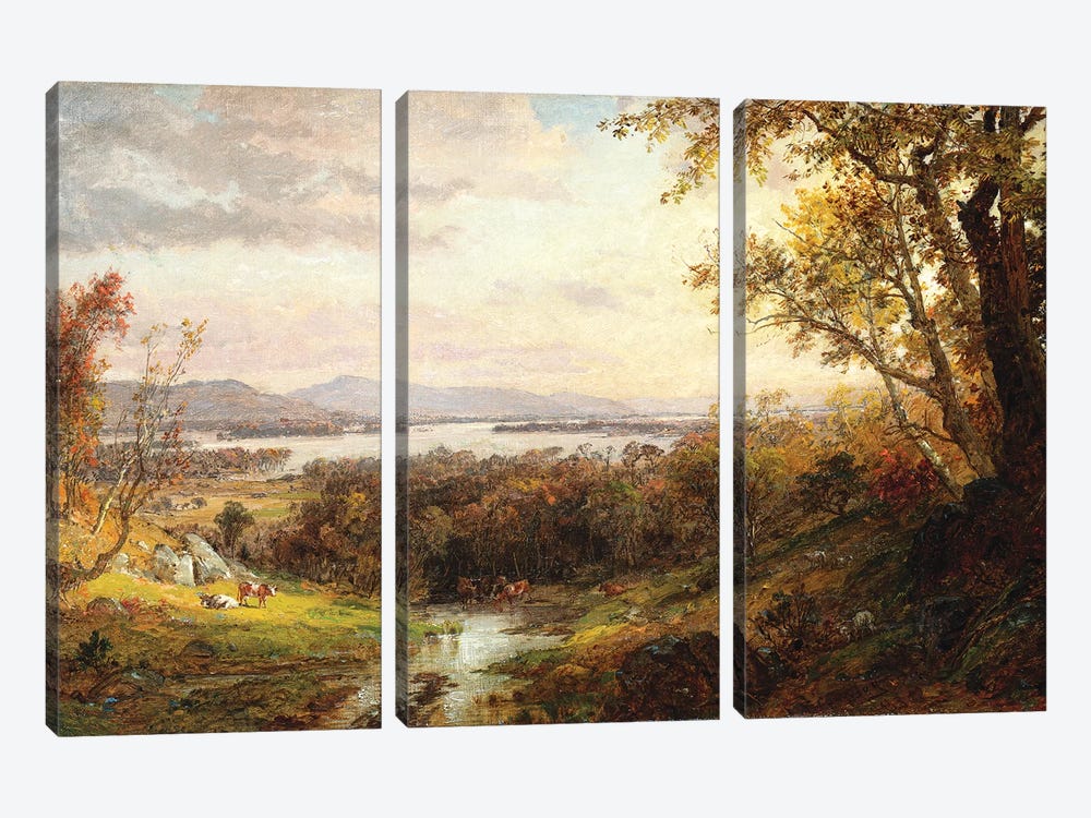 View of the Hudson, 1883  by Jasper Francis Cropsey 3-piece Canvas Art Print