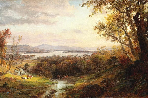 Romanticism: View of the Hudson, 1883  by Jasper Francis Cropsey